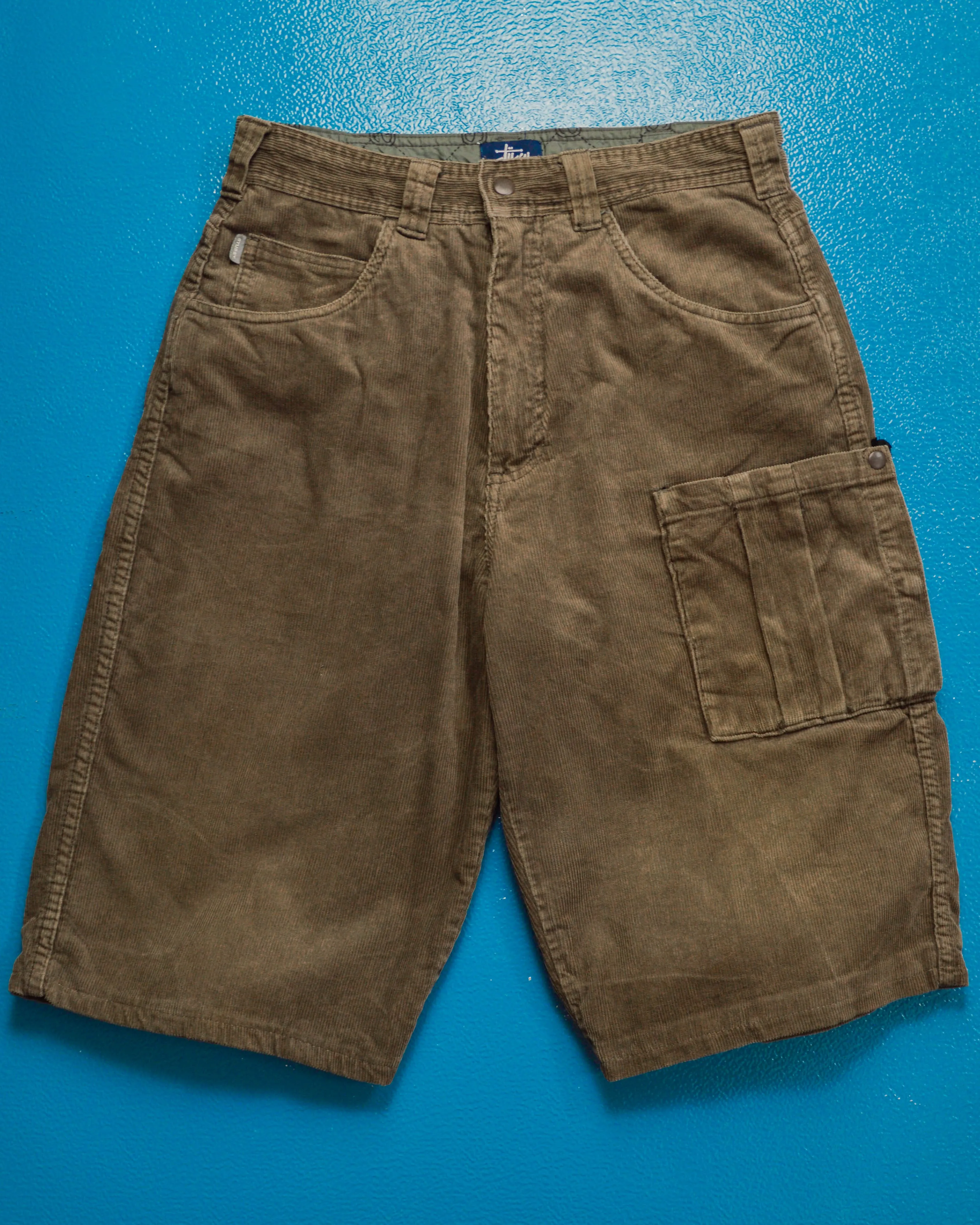 Stucci Cargo Panel Corduroy Grey/Brown Shorts ( ~29~)