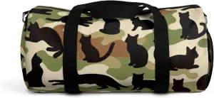 Stylish Cat Camouflage Duffel Bag | Pet Lovers Gym Tote, Travel Bag, Weekender, Unique Gifts for Cat Owners