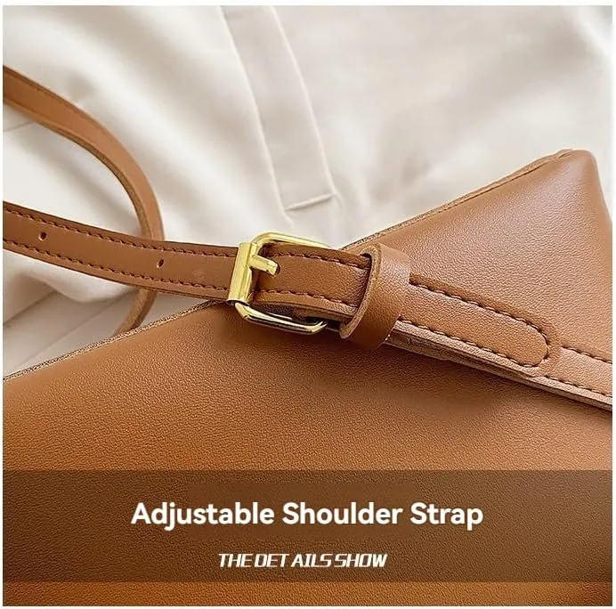 Stylish Crossbody Bag with Adjustable Shoulder Strap - Large Capacity and Exquisite Hardware (Brown)