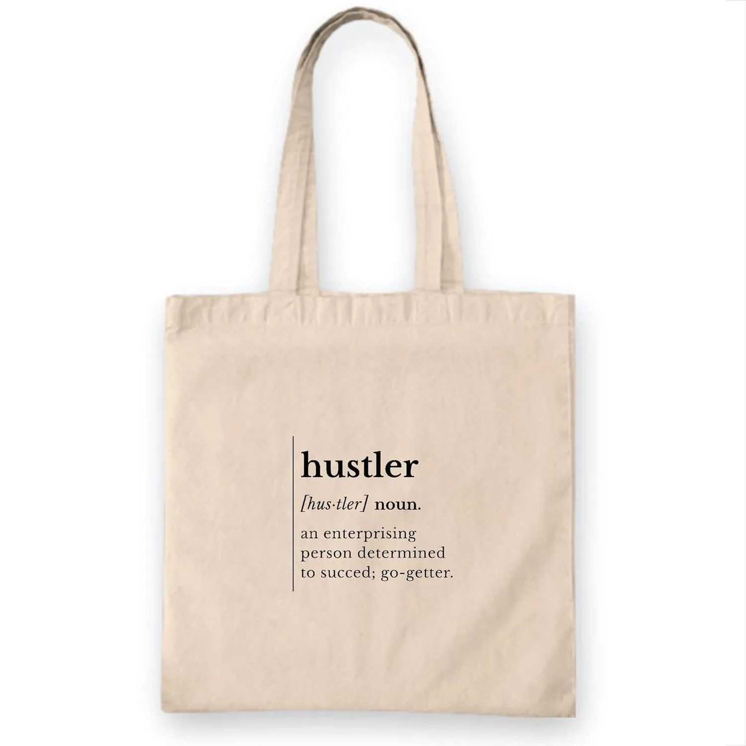 Stylish Gift Idea for Hustlers Humbling Definition for Ambitious People Natural White Multicolor Canvas Tote Bag