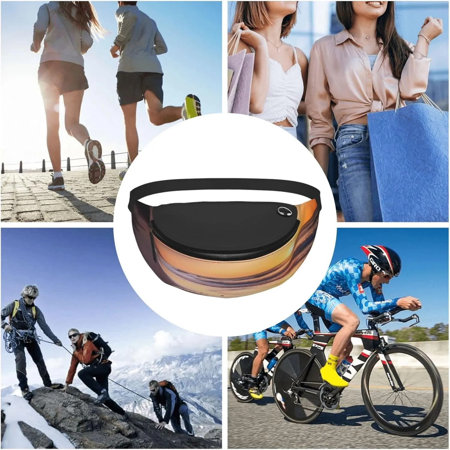 Sun Rise On The Beach Fanny Pack for Man Women Waist Bag Adjustable Belt Casual Chest Bag Bum Bags for Travel Sports Running Hiking Waist Packs