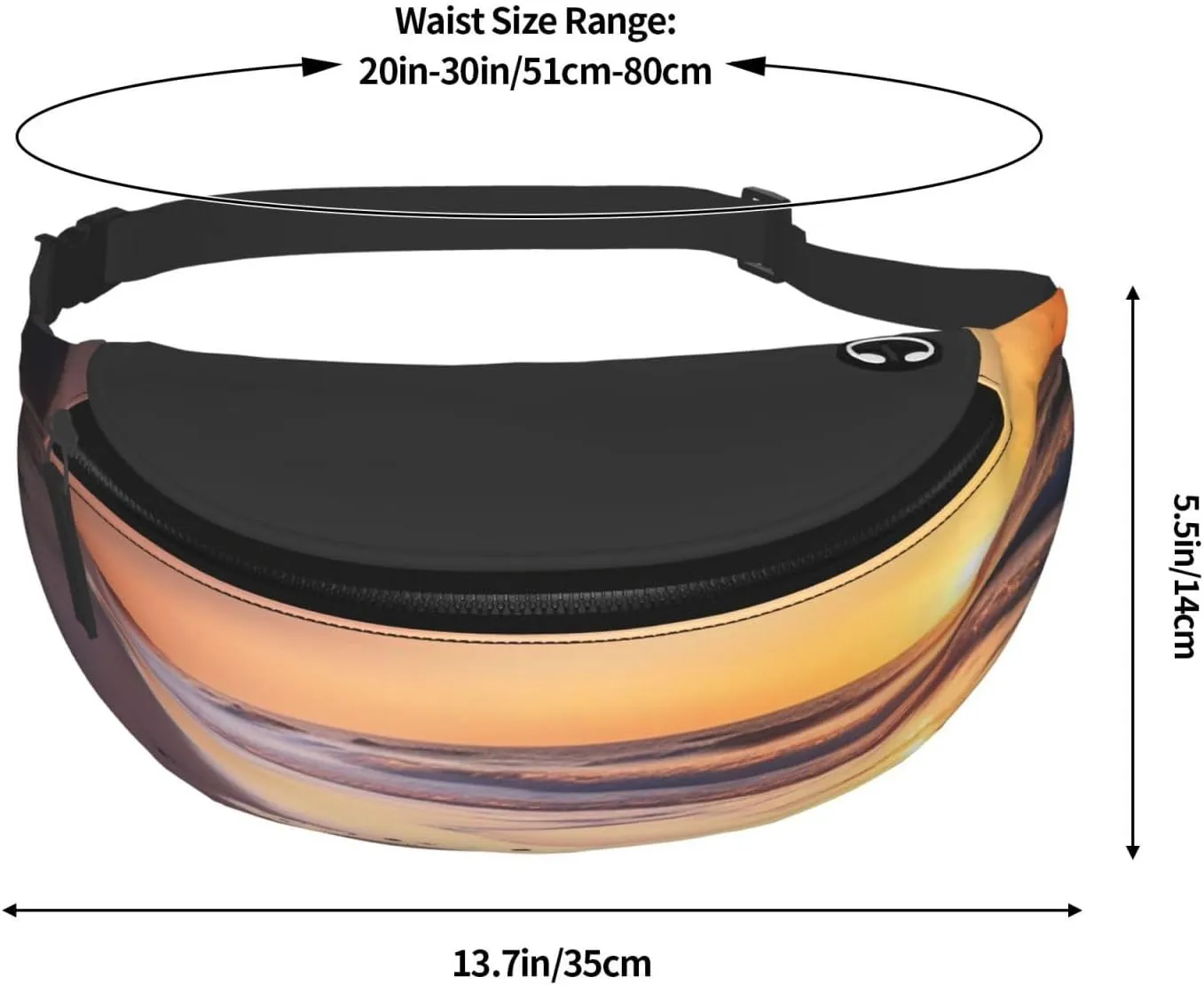 Sun Rise On The Beach Fanny Pack for Man Women Waist Bag Adjustable Belt Casual Chest Bag Bum Bags for Travel Sports Running Hiking Waist Packs