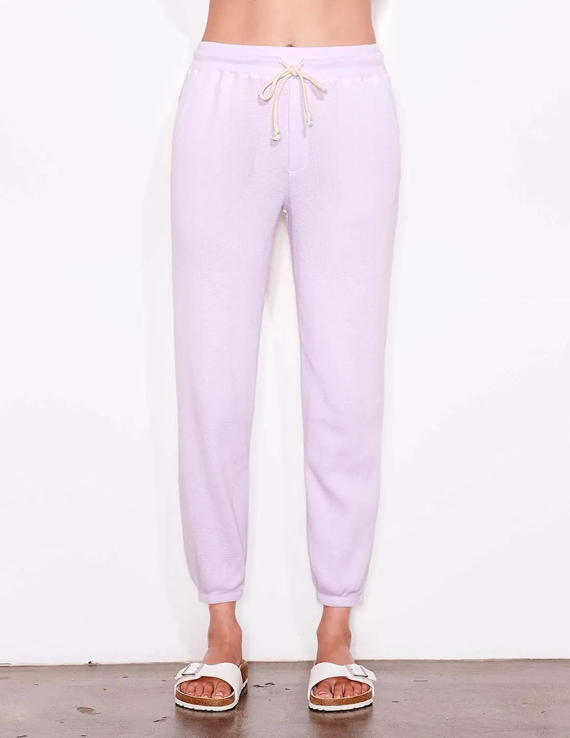 SUNDRY Womens Thermal Jogger Sweatpants -Lilac