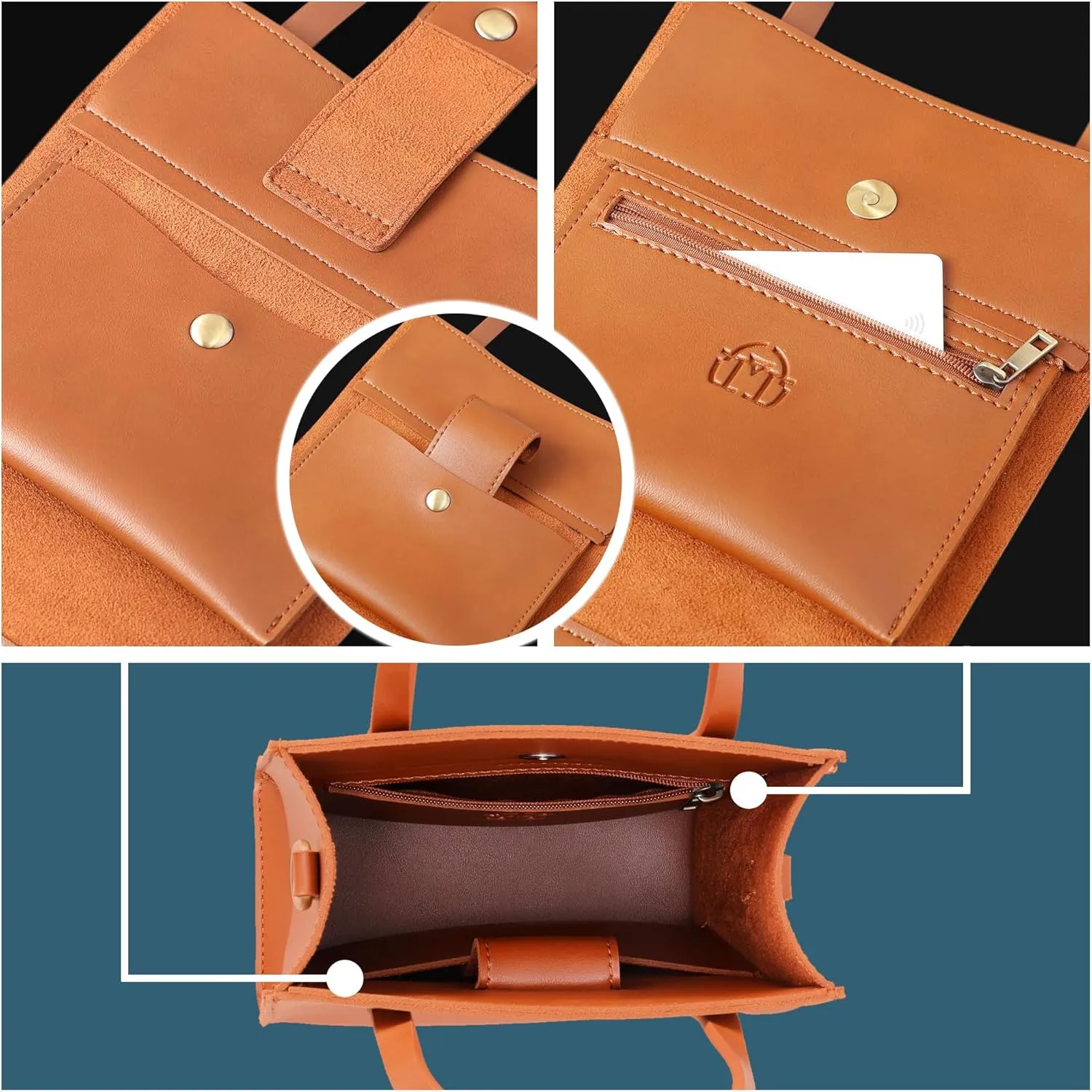 SUNLIGHT LEAVES Vintage Vegan Leather Mini Tote Bag For Women Simple Small Handle Purse Cute Cell Phone Satchel Lady Handbag