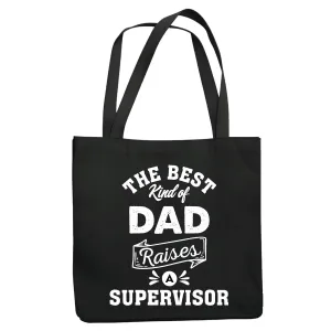 Super Dad Gift for Family Day Perfect for Supervisor Dad Navy Black Multicolor Canvas Tote Bag