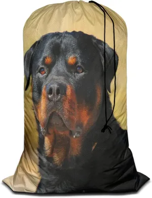 Swono Cool Dog Laundry Bag with Drawstring Straps, Heavy Duty Extra Large Laundry Bags for Laundromat and Household, Lovely Puppy In The Field Washable Travel Dirty Clothes Bag Hamper Liner, Doggy