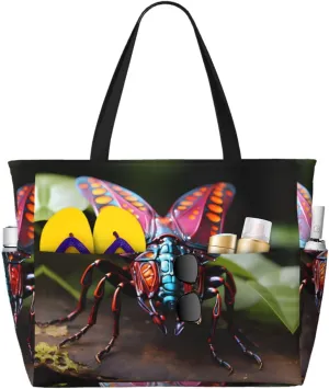 Take A Trip In The Car Spacious Large Capacity Beach Travel Bag - Foldable Beach Bag Tote Bag With Zipper