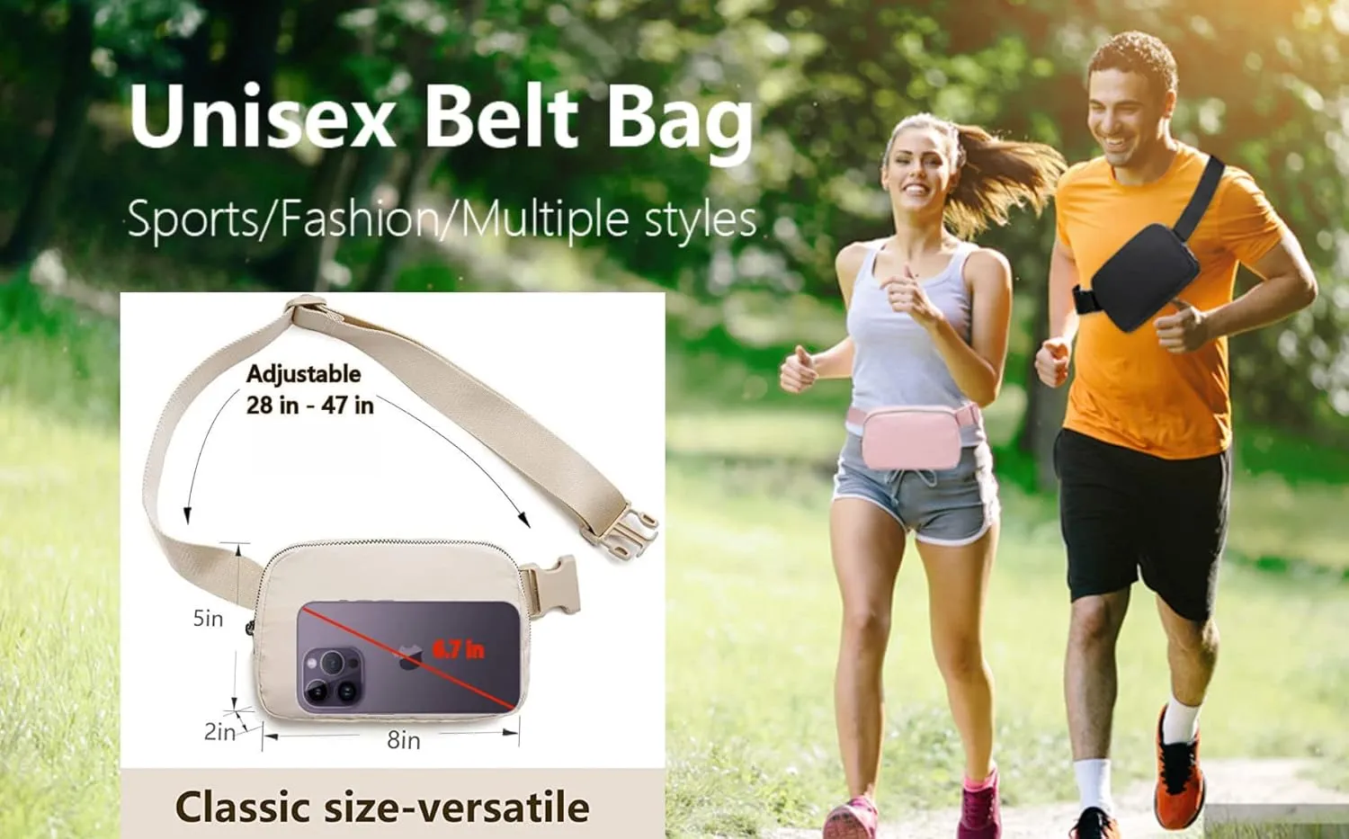 Tapp Collections Unisex Mini Crossbody Belt Bag with Adjustable Strap Small Waist Pouch for Workout Running Traveling Hiking - Royal Blue