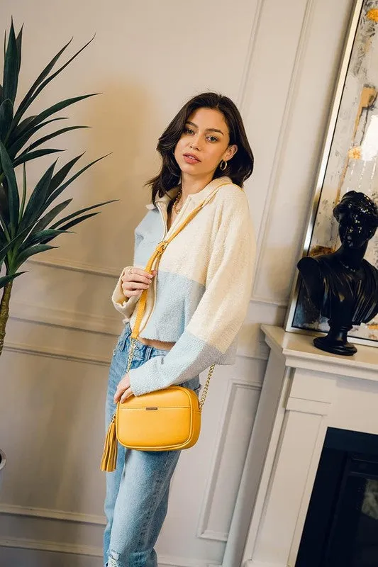 TASSEL SMALL CROSSBODY CAMERA BAG