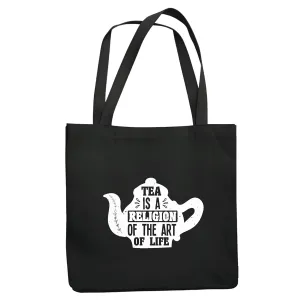 Tea Lovers Gift Awesome Life Rituals Navy Black Multicolor Canvas Tote Bag