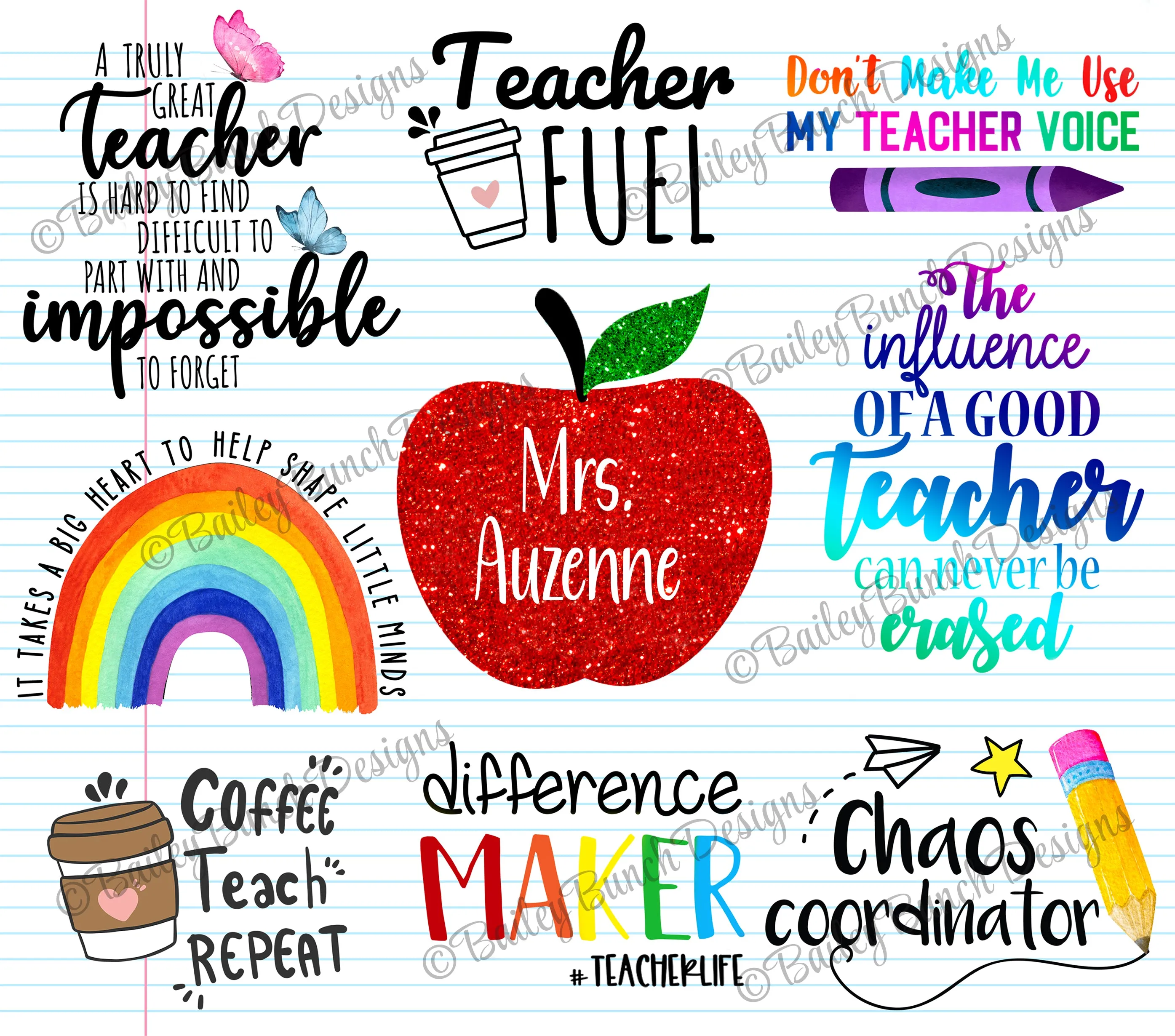 Teacher Shimmer Glitter Tumbler TUMBTEACH0520