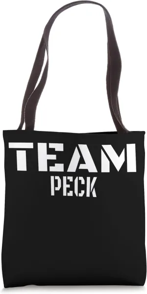 Team Peck Unique Personalized Matching Family Tote Bag