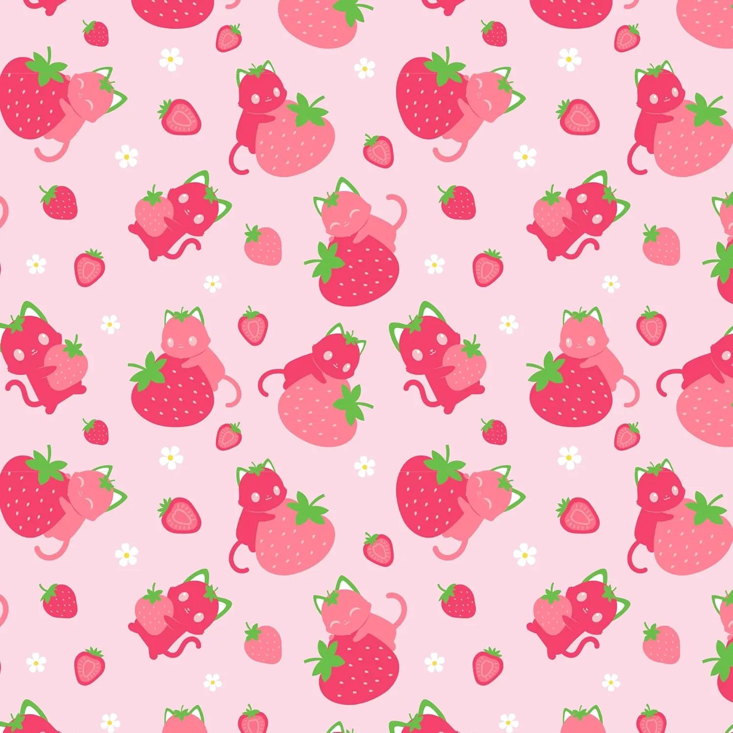 TeeTurtle - Plushie Tote Bag - Strawberry Cats - From the creators of the Original Reversible Octopus Plushie - Take Your Plush Pal Wherever You Go!