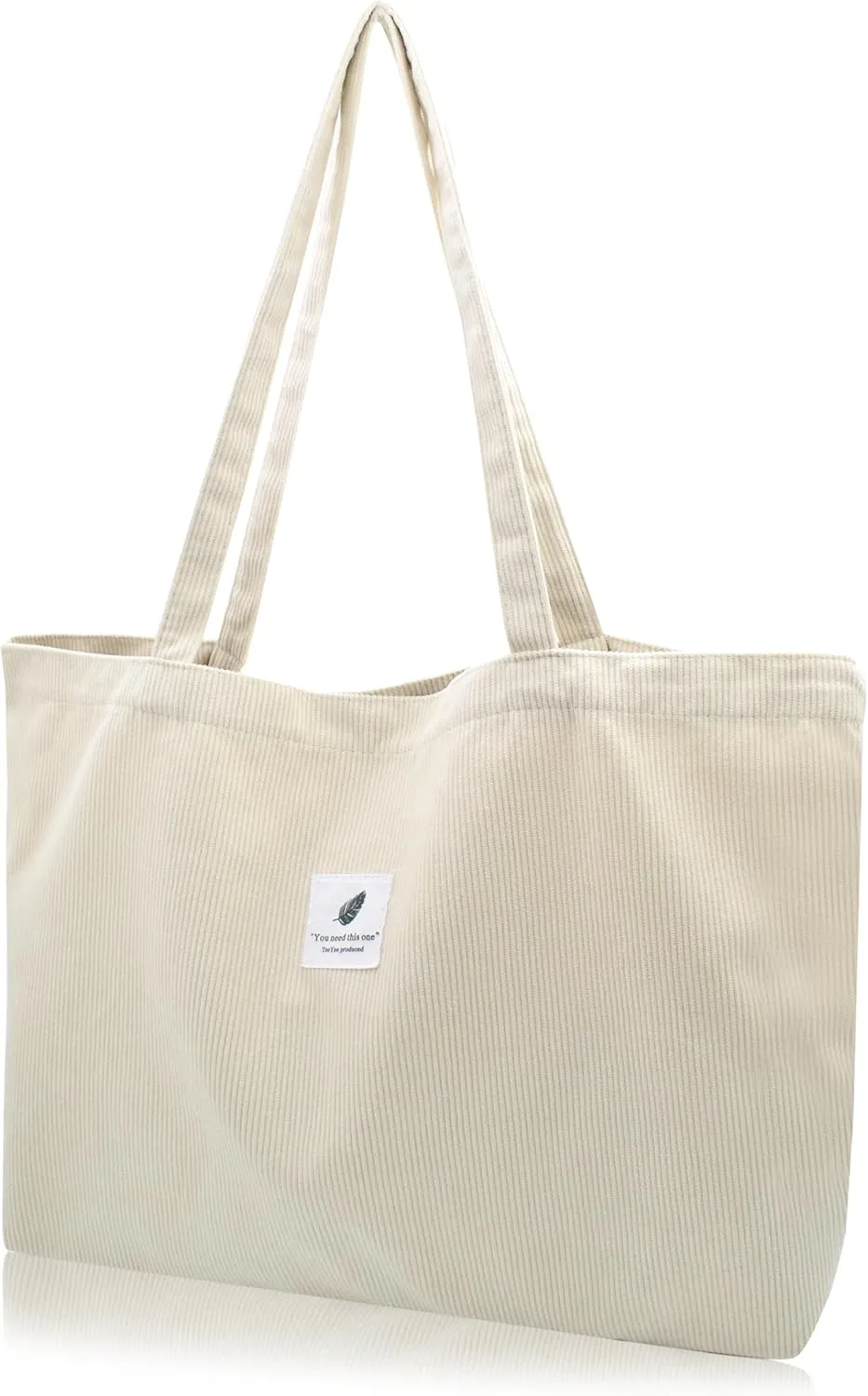 TeeYee Women's Corduroy Tote Bag Large Capacity Shoulder Bag Handbag Leisure Shopping Bag with 3 Snaps