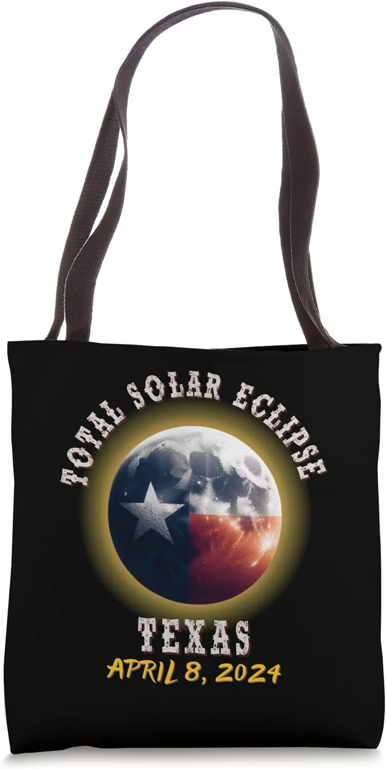 Texas Solar Eclipse Total Eclipse Path of Totality Tote Bag