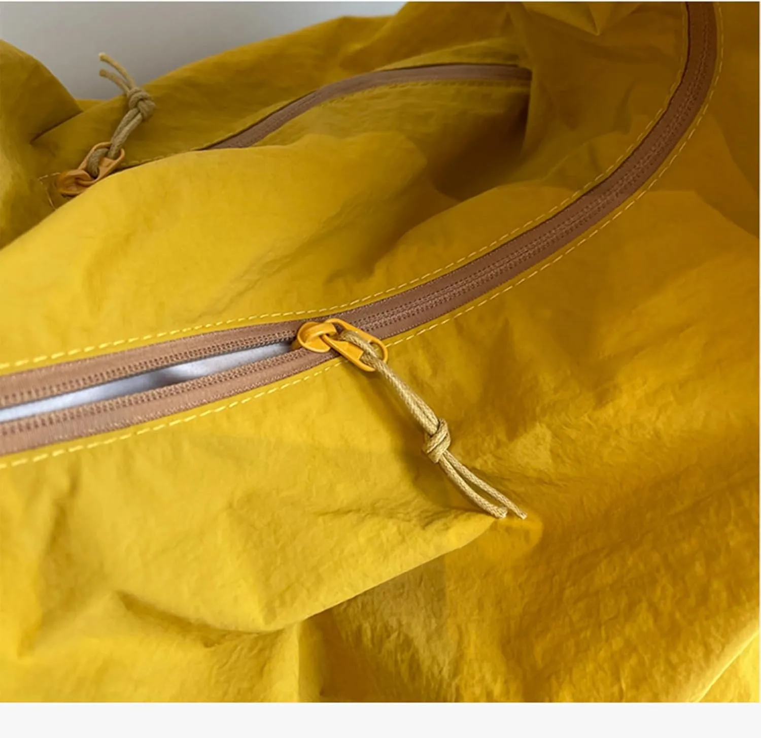 Textured Draped Tote Bag, Women's Solid Color, Large Capacity Fashion Versatile Shoulder Bag (yellow)