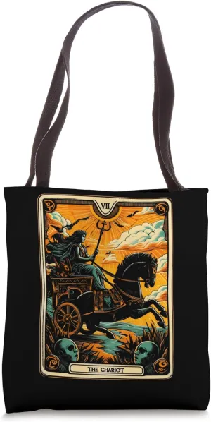 The Chariot Tarot Card Design Victory & Control Tote Bag