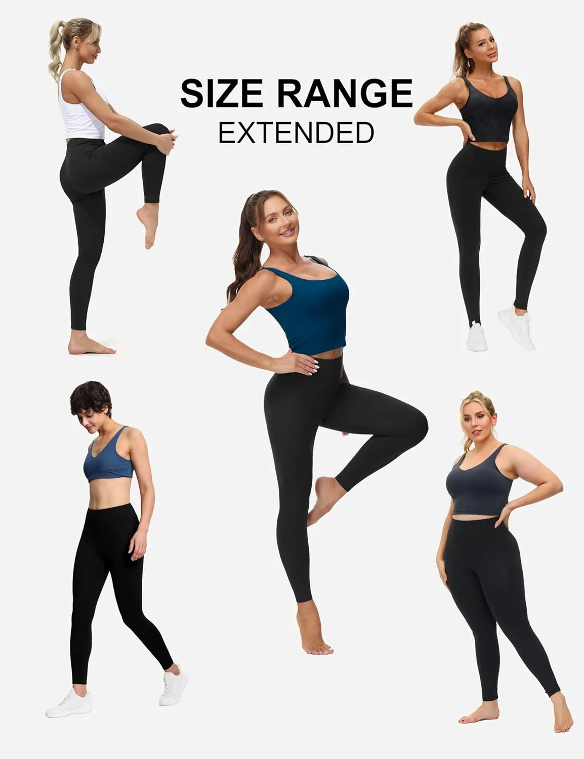 THE GYM PEOPLE Women's High Waist Workout Legging Soft Tummy Control Squat Proof Yoga Running Pants