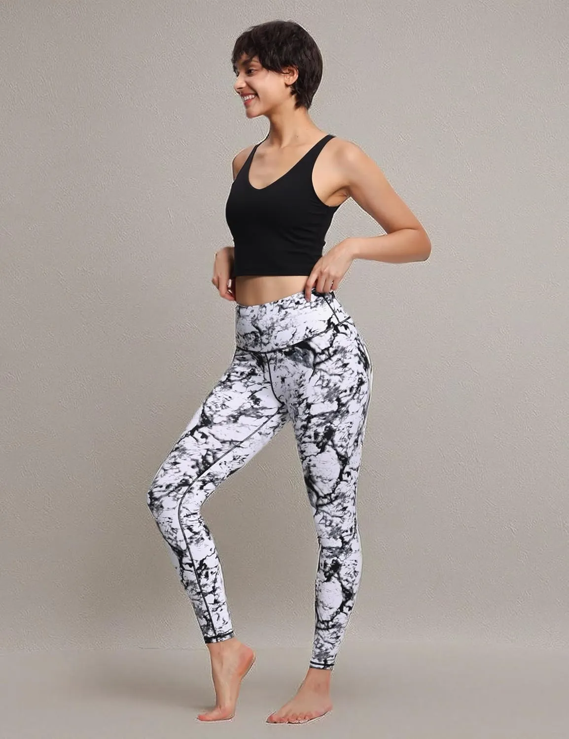THE GYM PEOPLE Women's High Waist Workout Legging Soft Tummy Control Squat Proof Yoga Running Pants