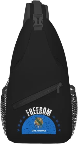 The Oklahoma Flag And Freedom Crossbody Bags For Women Men Chest Backpack Gym Shoulder Bag Travel Outdoor Sports Casual Crossbody Bags
