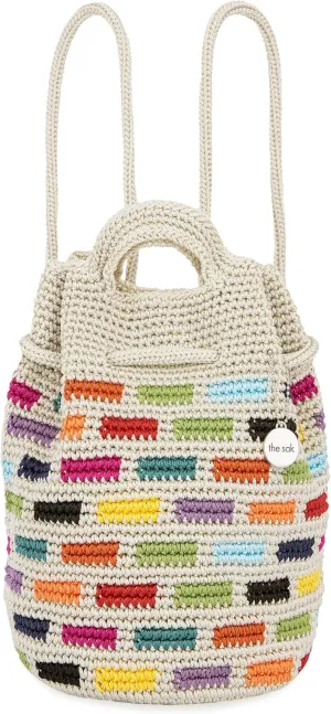 The Sak Dylan Backpack in Crochet, Dual Shoulder Straps, Prisma Tile