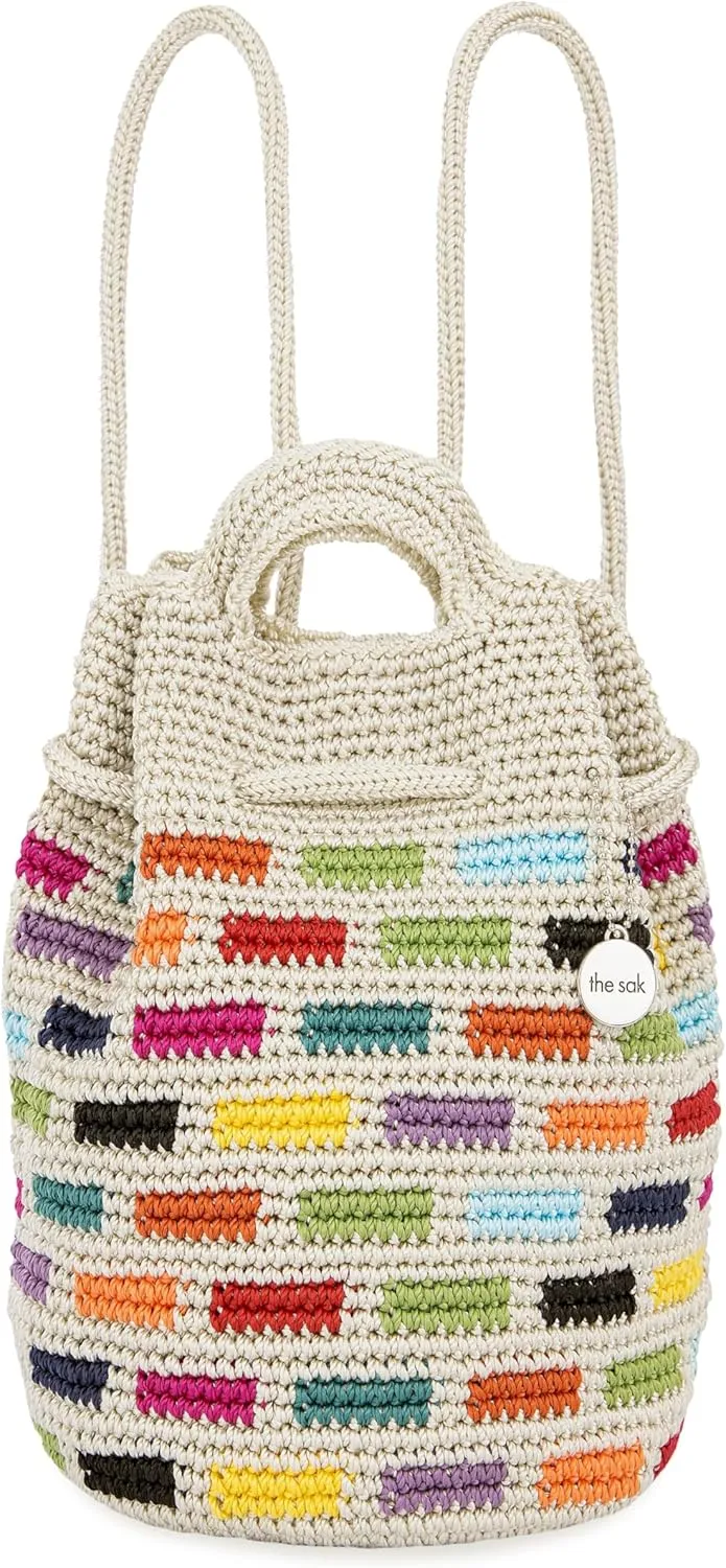 The Sak Dylan Backpack in Crochet, Dual Shoulder Straps, Prisma Tile