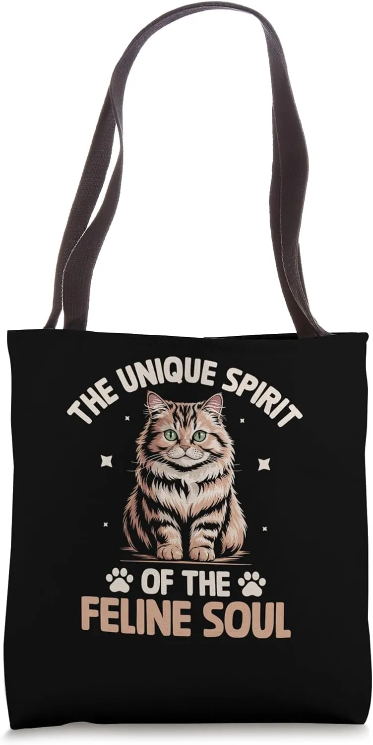 The Unique Spirit Of The Feline Soul Cat Lover Feline Pet Tote Bag