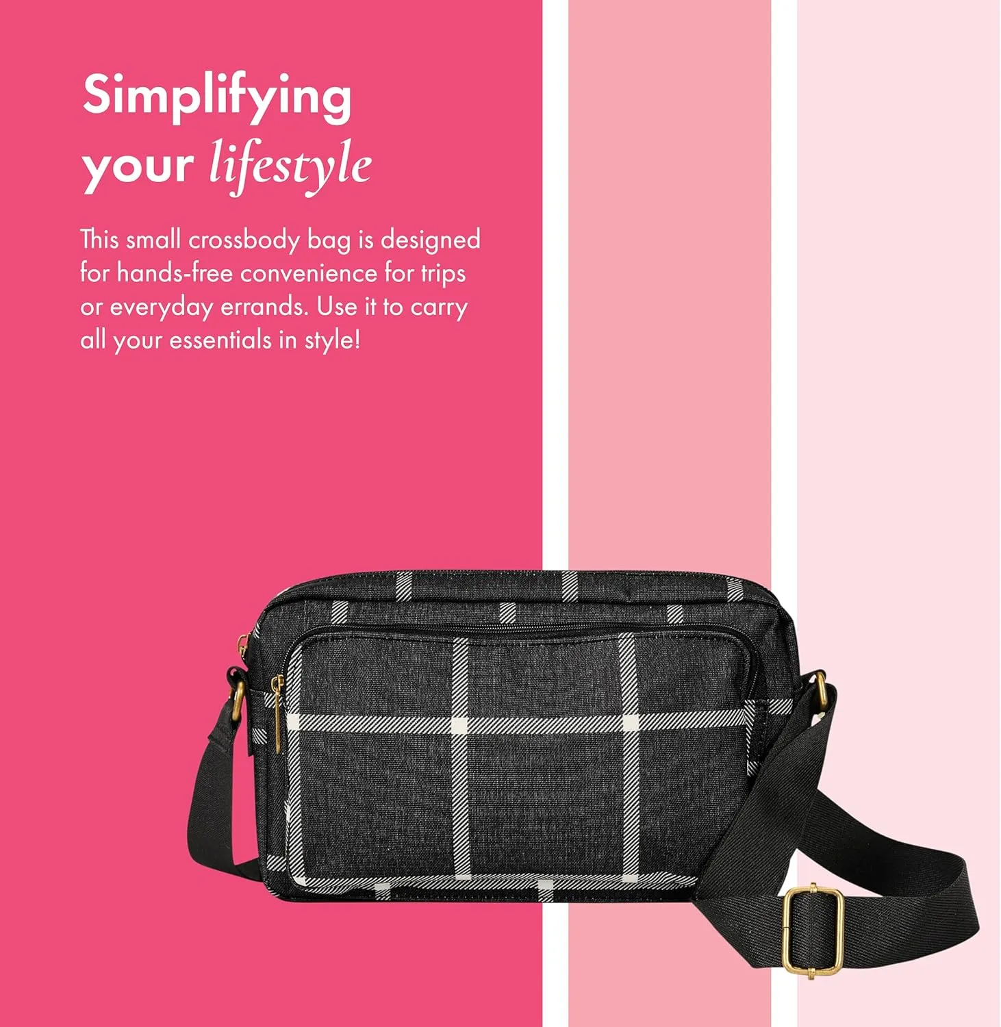 THIRTY-ONE Gifts All Zipped Up Crossbody Purse, Zipper-Top Crossbody Bag for Women