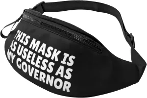 This Mask Is As Useless As The Governor Unisex Adjustable Waist Bag Outdoor Sports Running Waist Bag Business Travel Phone Bag