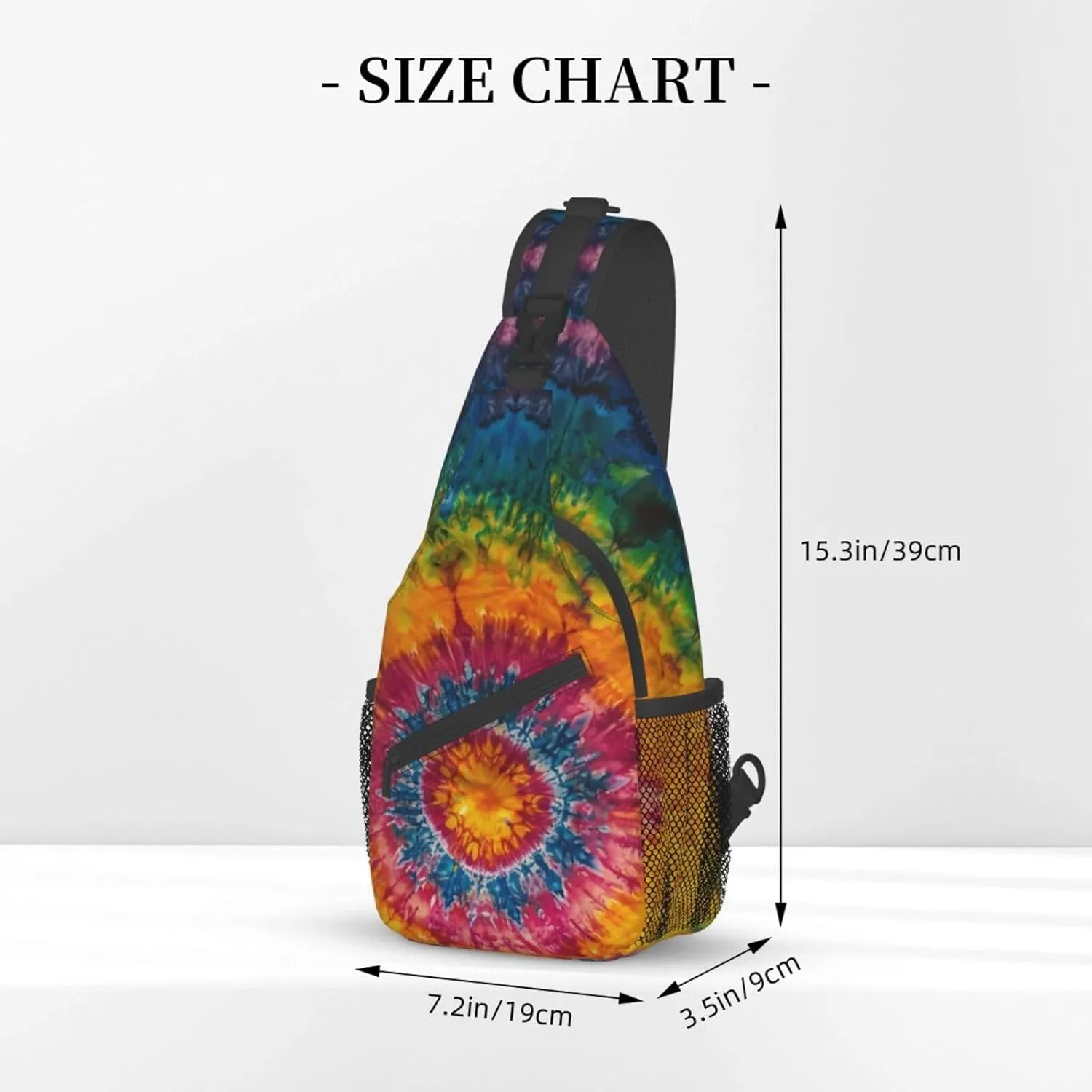 Tie Dye Colorful Sling Backpack Hiking Backpack Crossbody Bag Sports Lightweight And waterproof Chest Bag Shoulder Bag For Women Men