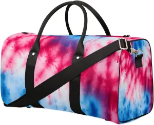 Tie Dye Colorful Travel Duffel Bag for Women Men Waterproof Foldable Overnight Weekender Bag Large Capacity Sports Gym Bag