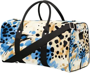 Tiger Animal Skin Travel Duffel Bag for Women Men Waterproof Foldable Overnight Weekender Bag Large Capacity Sports Gym Bag