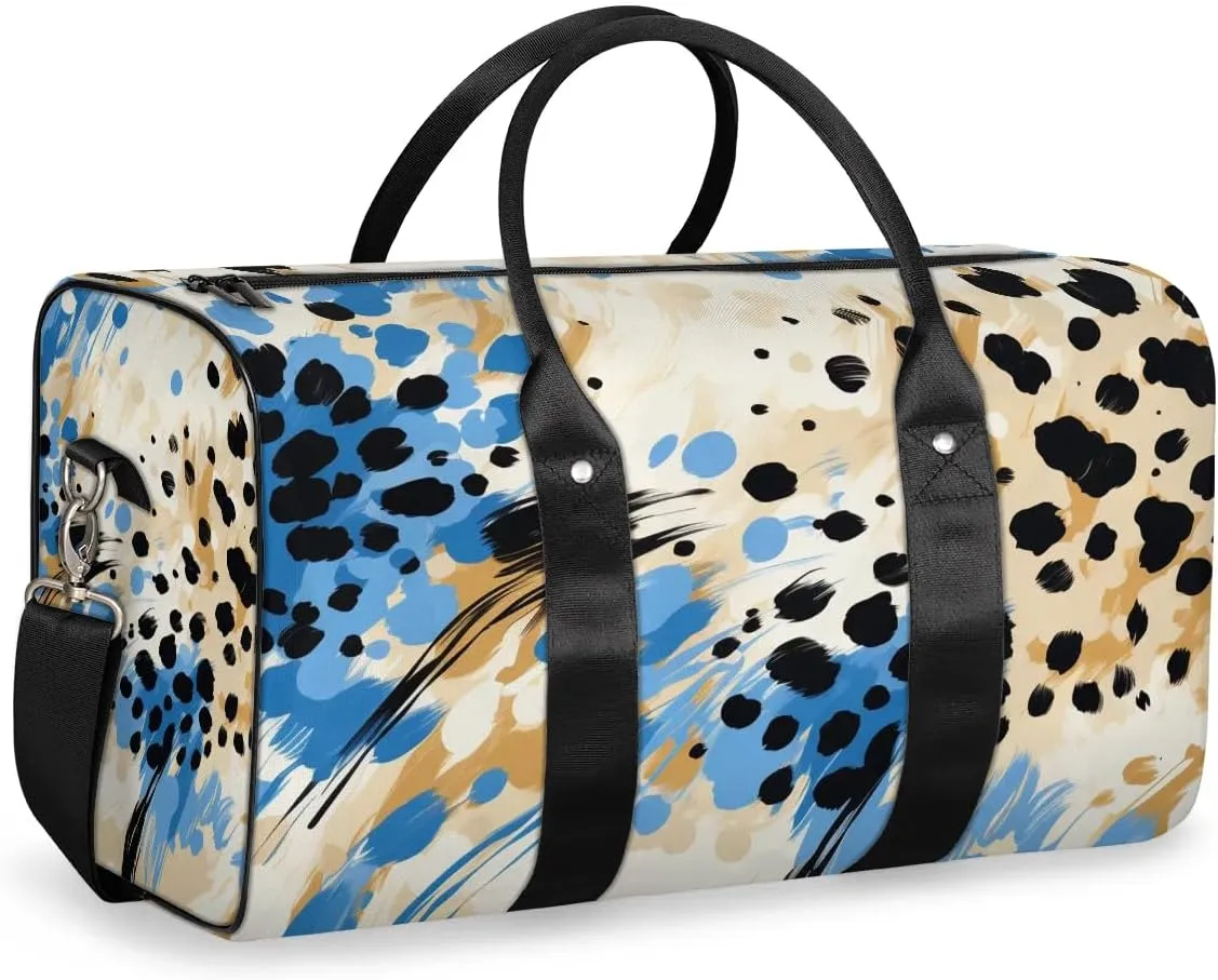 Tiger Animal Skin Travel Duffel Bag for Women Men Waterproof Foldable Overnight Weekender Bag Large Capacity Sports Gym Bag
