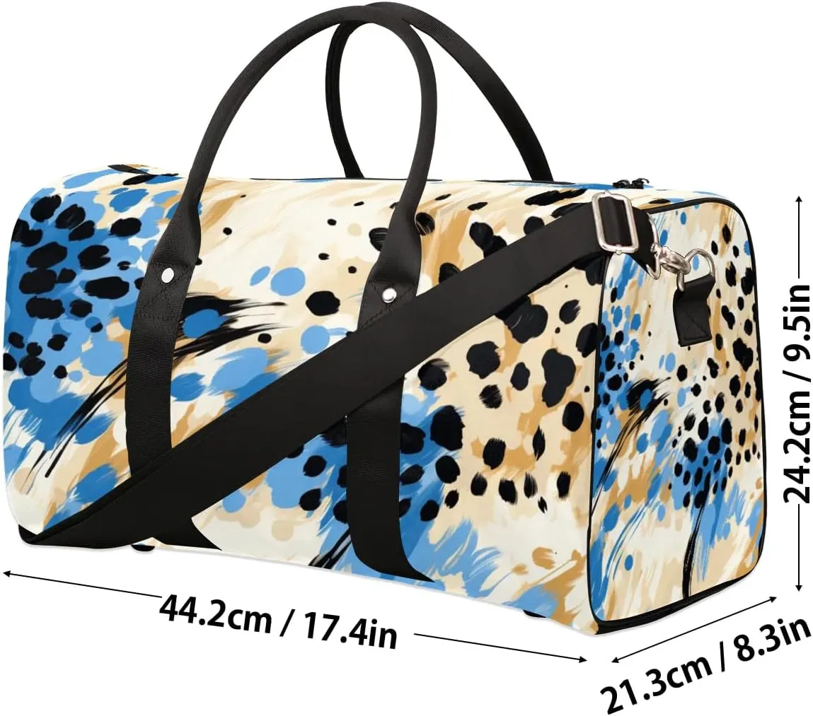 Tiger Animal Skin Travel Duffel Bag for Women Men Waterproof Foldable Overnight Weekender Bag Large Capacity Sports Gym Bag