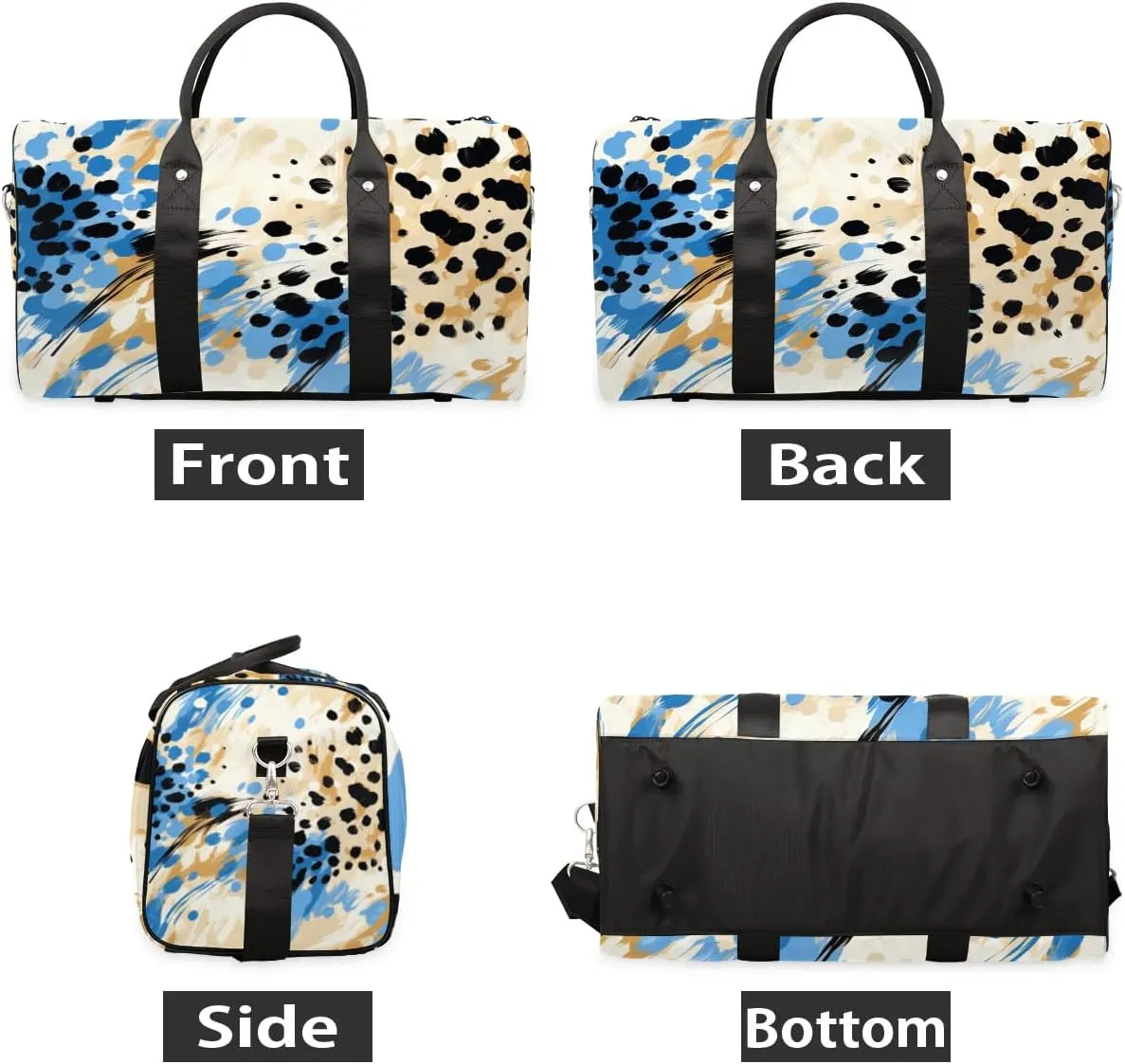 Tiger Animal Skin Travel Duffel Bag for Women Men Waterproof Foldable Overnight Weekender Bag Large Capacity Sports Gym Bag