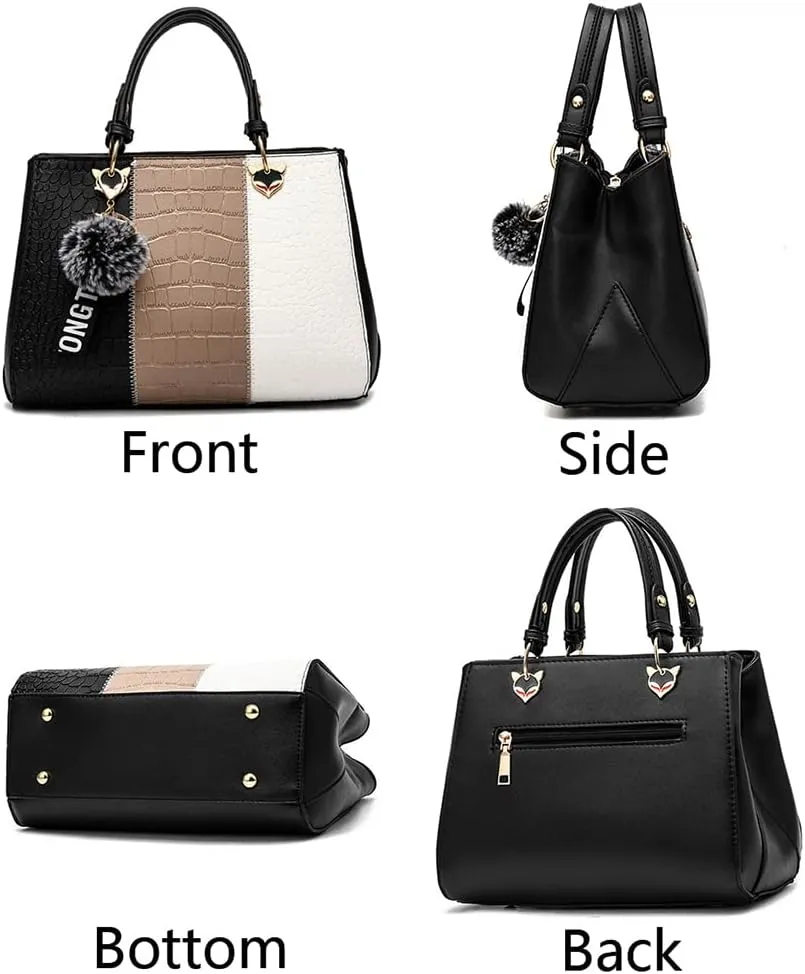 Top-handle Handbags Tote for Women PU Leather Crossbody Shoulder Bag Multi-color Purse Satchel