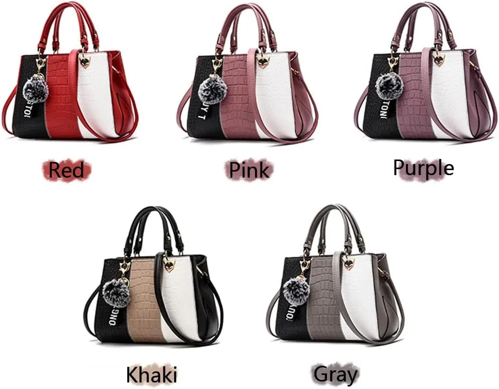 Top-handle Handbags Tote for Women PU Leather Crossbody Shoulder Bag Multi-color Purse Satchel