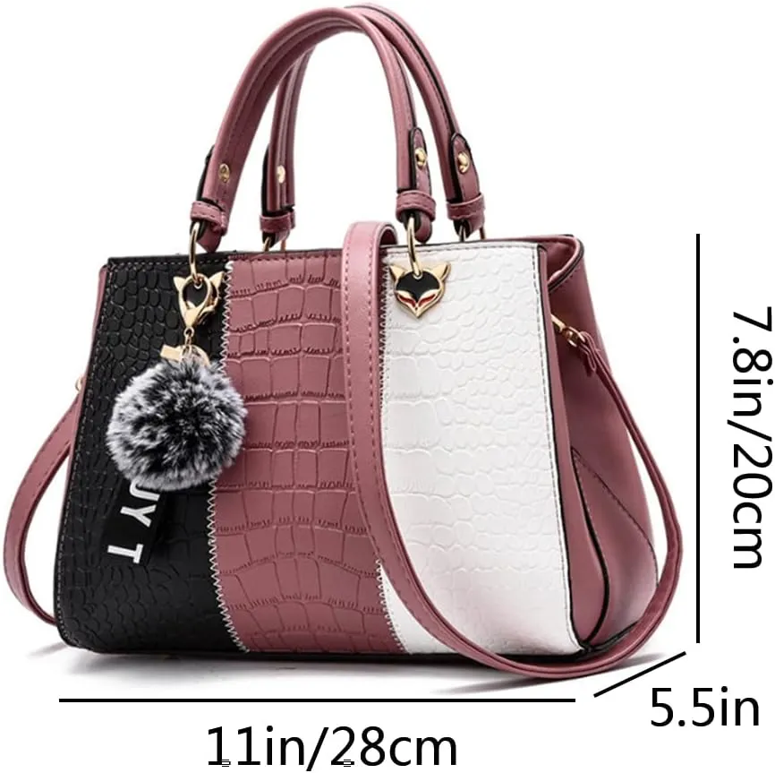 Top-handle Handbags Tote for Women PU Leather Crossbody Shoulder Bag Multi-color Purse Satchel