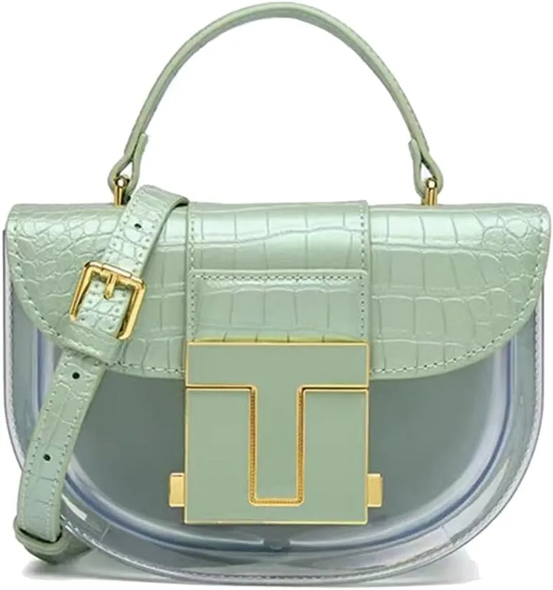 Top Handle Satchel Purses for Women Small Handbags Leather Fashion Crossbody Bag (Ca-Green)