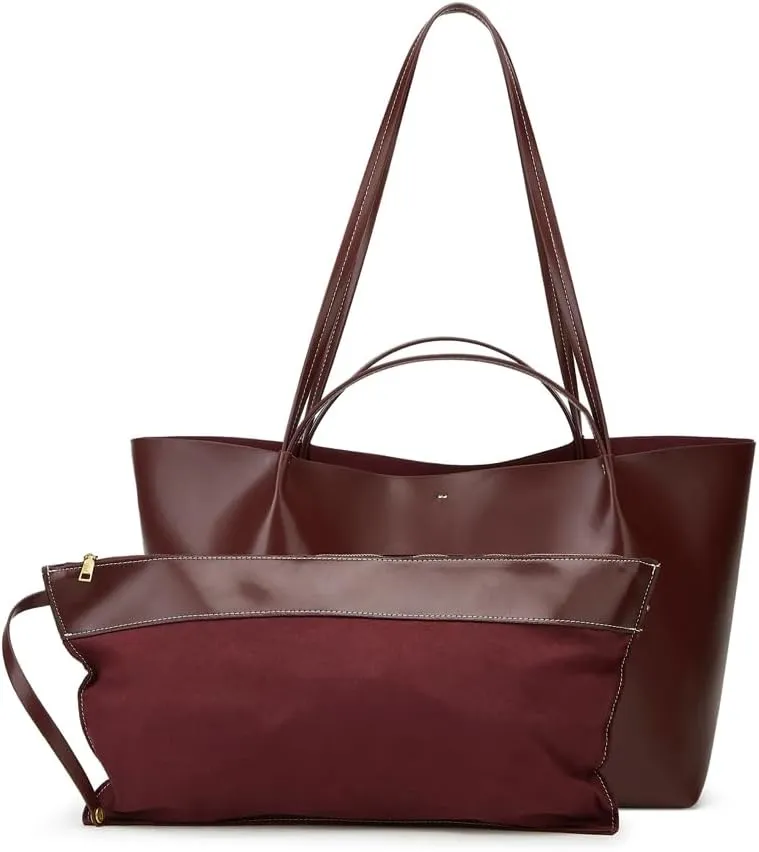 Tote Bag for Women 2025 Large Shoulder Bags PU Leather Weekender Bag Shopper Handbags Travel Purse Buckle Design