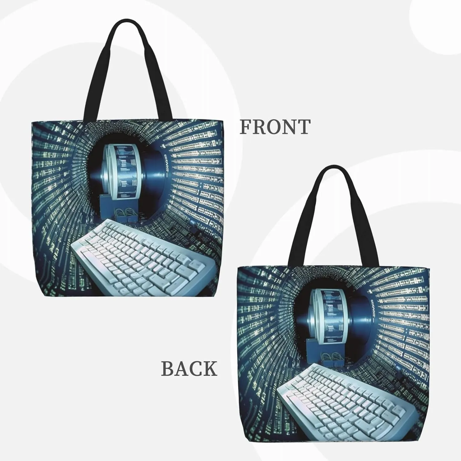 Tote Bag for Women Cute french bulldog Shoulder Bag with Zipper Handbag Large Capacity Reusable Grocery Bag