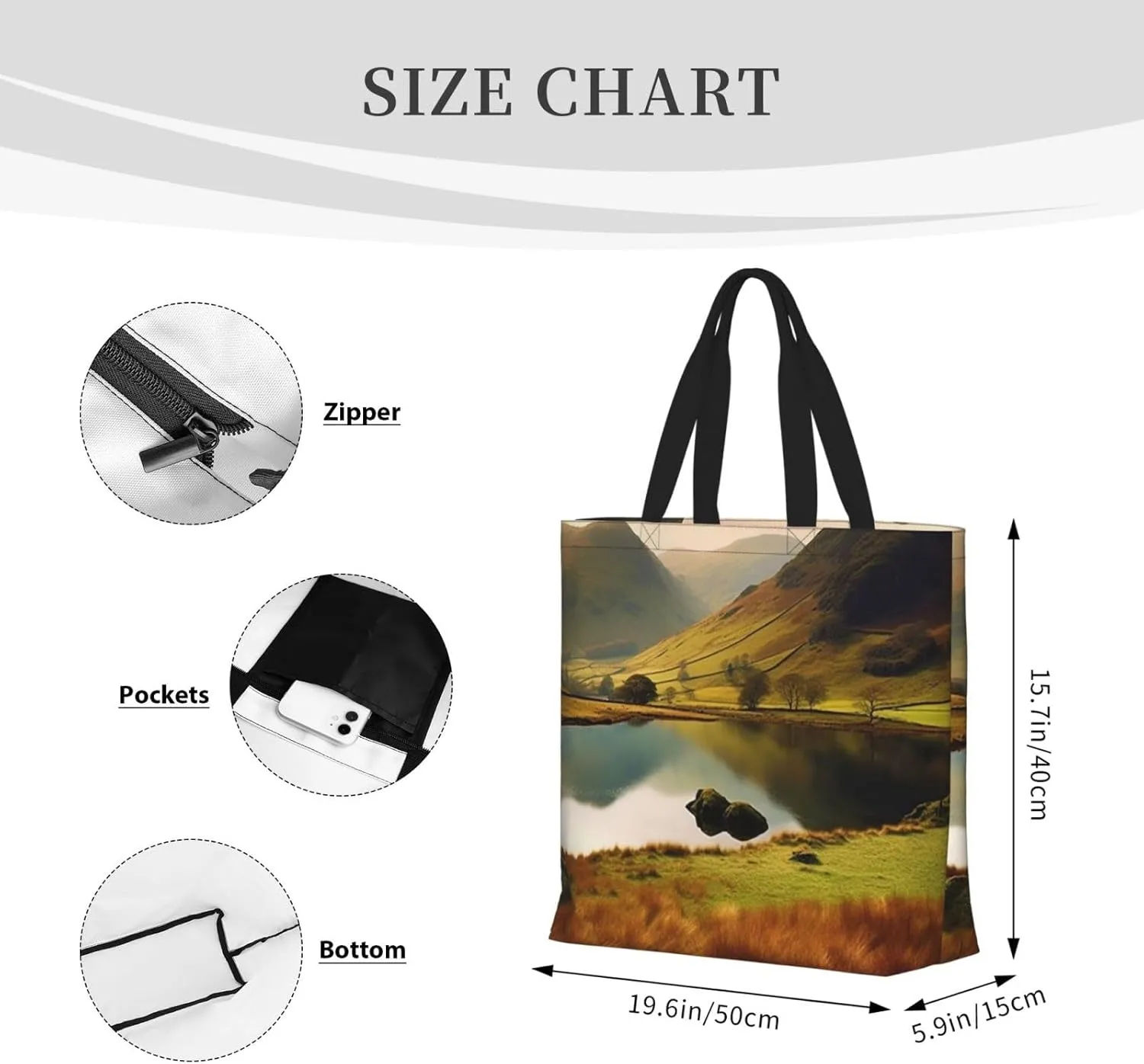 Tote Bag for Women Easter Bunny Shoulder Bag with Zipper Handbag Large Capacity Reusable Grocery Bag