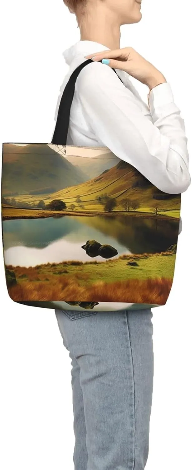 Tote Bag for Women Easter Bunny Shoulder Bag with Zipper Handbag Large Capacity Reusable Grocery Bag