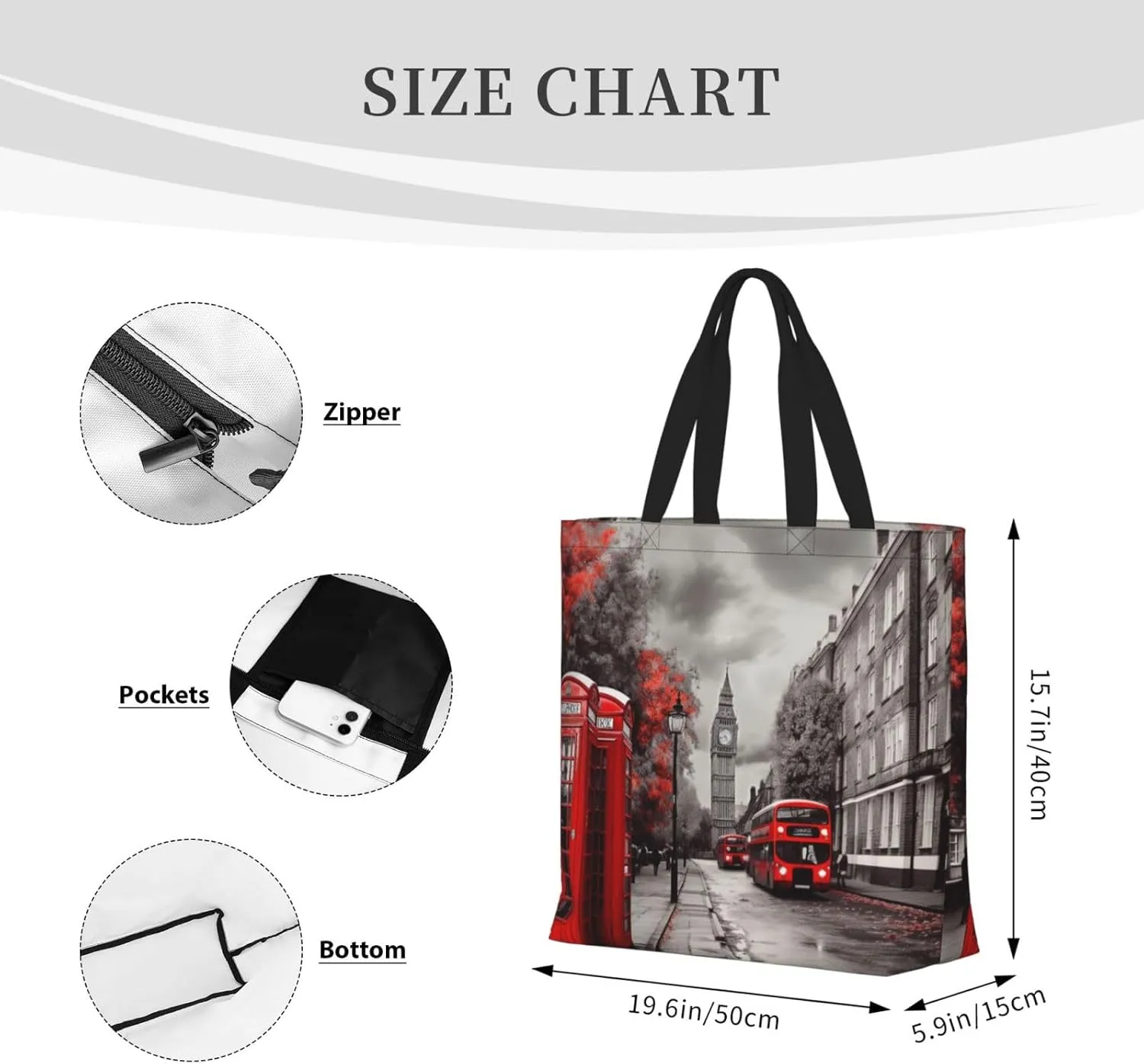 Tote Bag for Women Eastern Bluebird Shoulder Bag with Zipper Handbag Large Capacity Reusable Grocery Bag