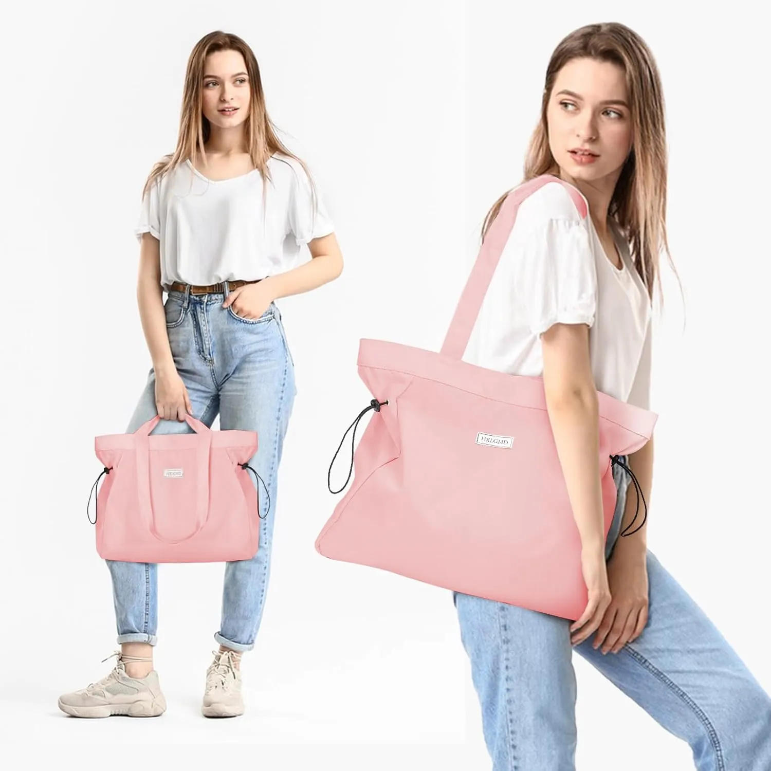 Tote Bag for Women, Foldable Nylon Tote Bag With Zipper Large Shoulder Bag Top Handle Handbag