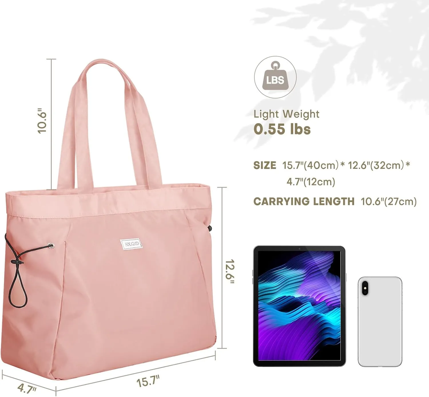 Tote Bag for Women, Foldable Nylon Tote Bag With Zipper Large Shoulder Bag Top Handle Handbag