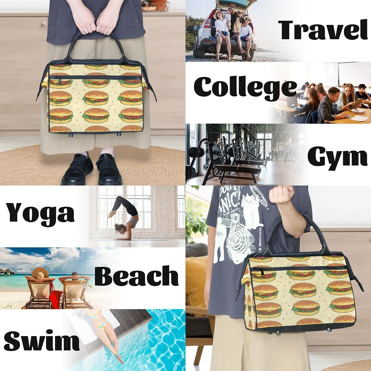Tote Bag for Women with Zipper, Funny Large Shoulder Bag Handbag for Travel Sports Work