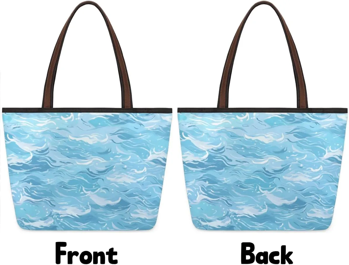 Tote Bag for Women with Zipper Large Capacity Top Handle Casual Shoulder Bag Handbag Reusable Shopping