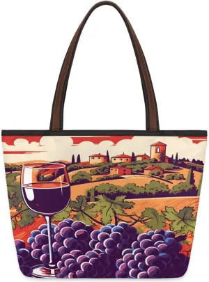 Tote Bag for Women with Zipper Large Capacity Top Handle Casual Shoulder Bag Handbag Reusable Shopping