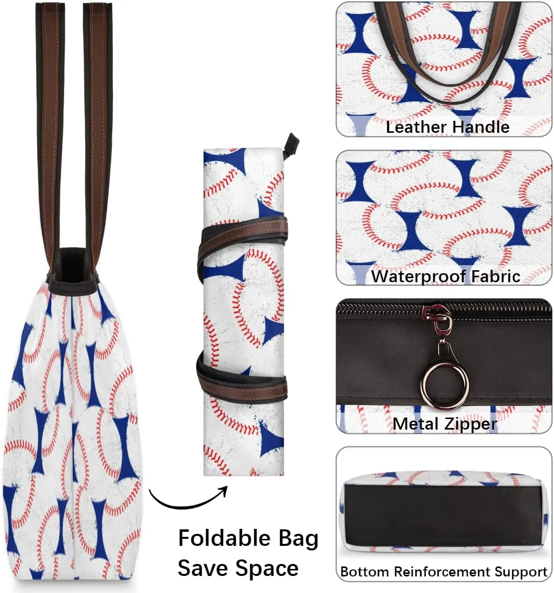 Tote Bag for Women with Zipper Large Capacity Top Handle Casual Shoulder Bag Handbag Reusable Shopping